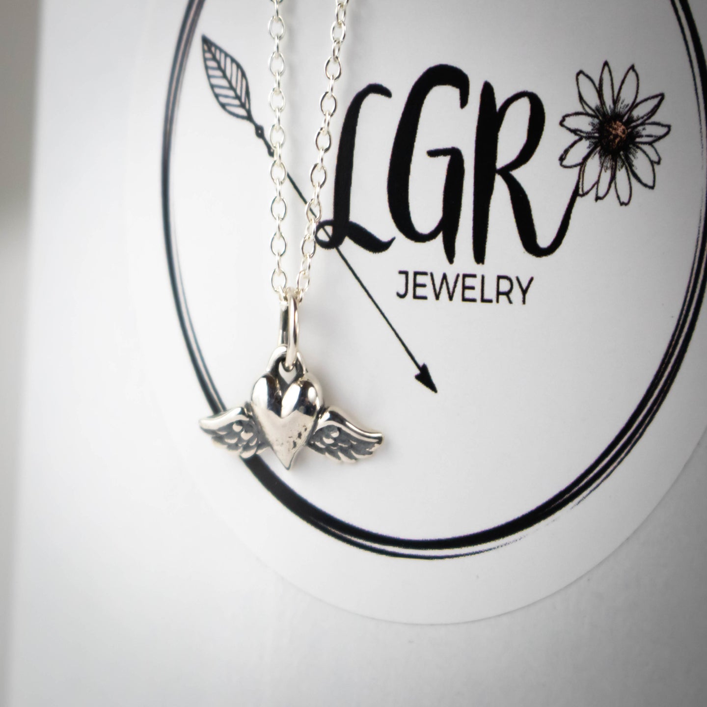 Heart With Wings Necklace-Womens-LittleGreenRoomJewelry-LittleGreenRoomJewelry